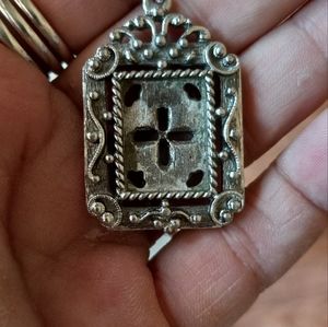Vintage SS Two Sided Heart Pendant